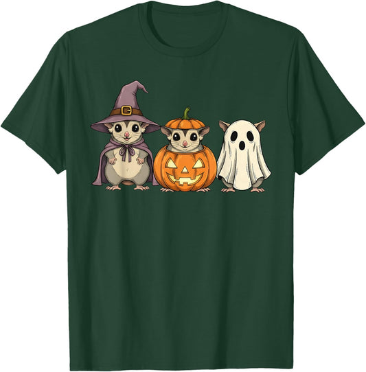 Spooky Ghost Sugar Glider Lover Pumpkin Halloween T-Shirt - T-Shirt | Forest
