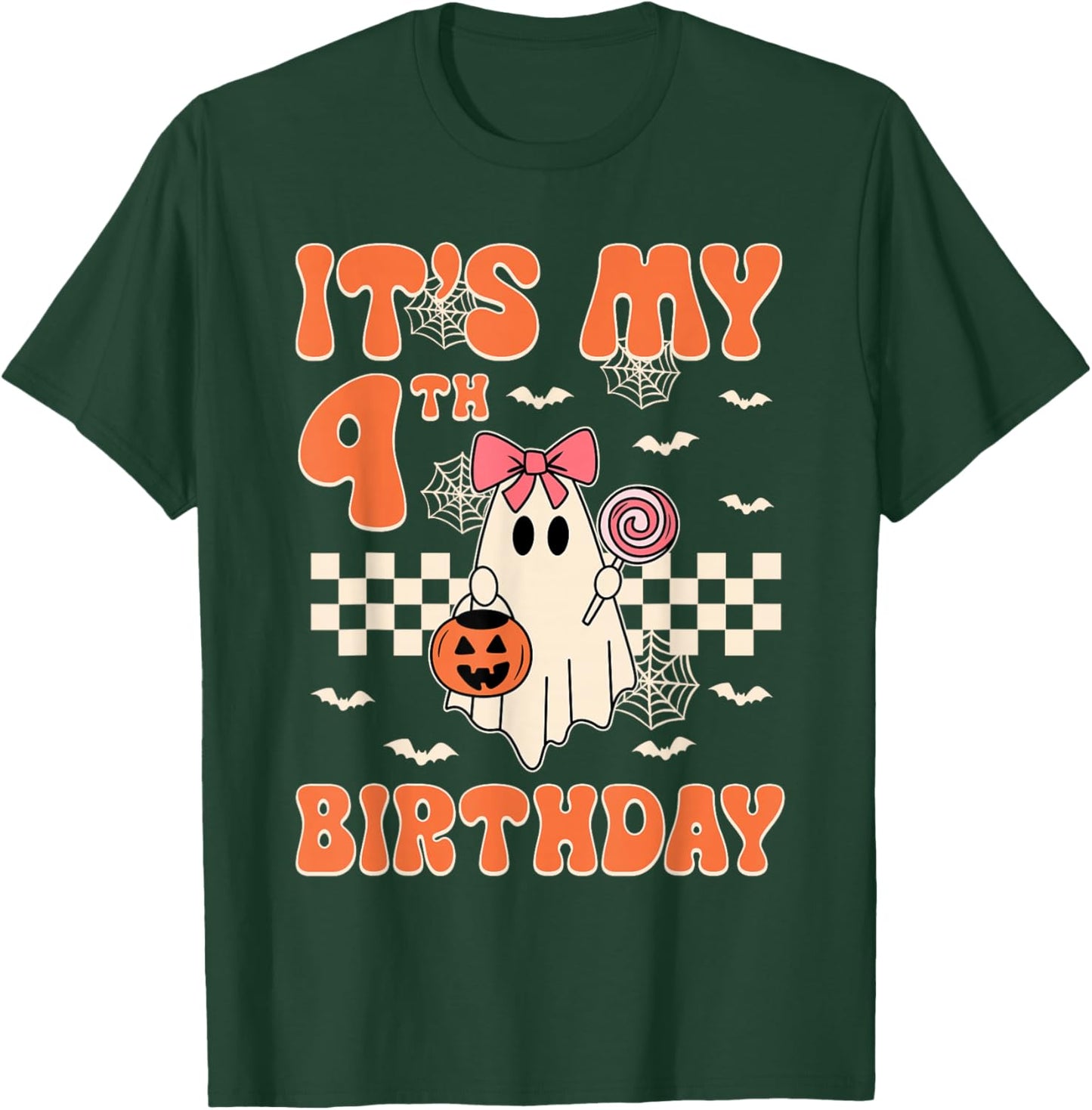 It's My 4th Birthday Halloween Ghost 4 Years Old Kids Girls T-Shirt - T-Shirt | Forest