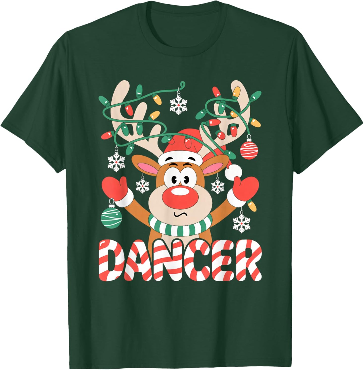 Santa Reindeer Ballet Dancer Christmas Men Women Kids T-Shirt - T-Shirt | Forest