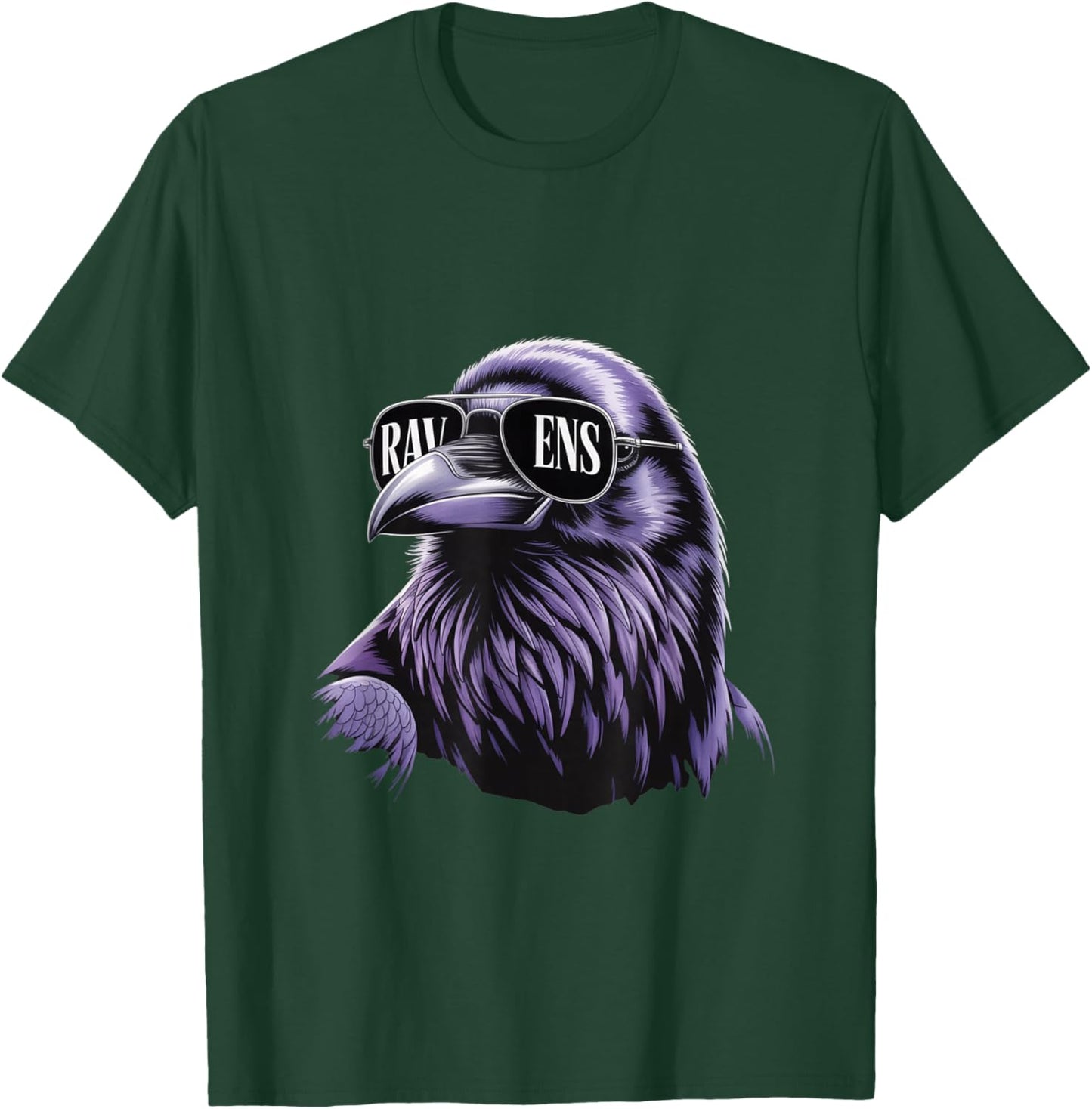 Cool Face Raven with Sunglasses Women and Men Maryland Pride T-Shirt - T-Shirt | Forest