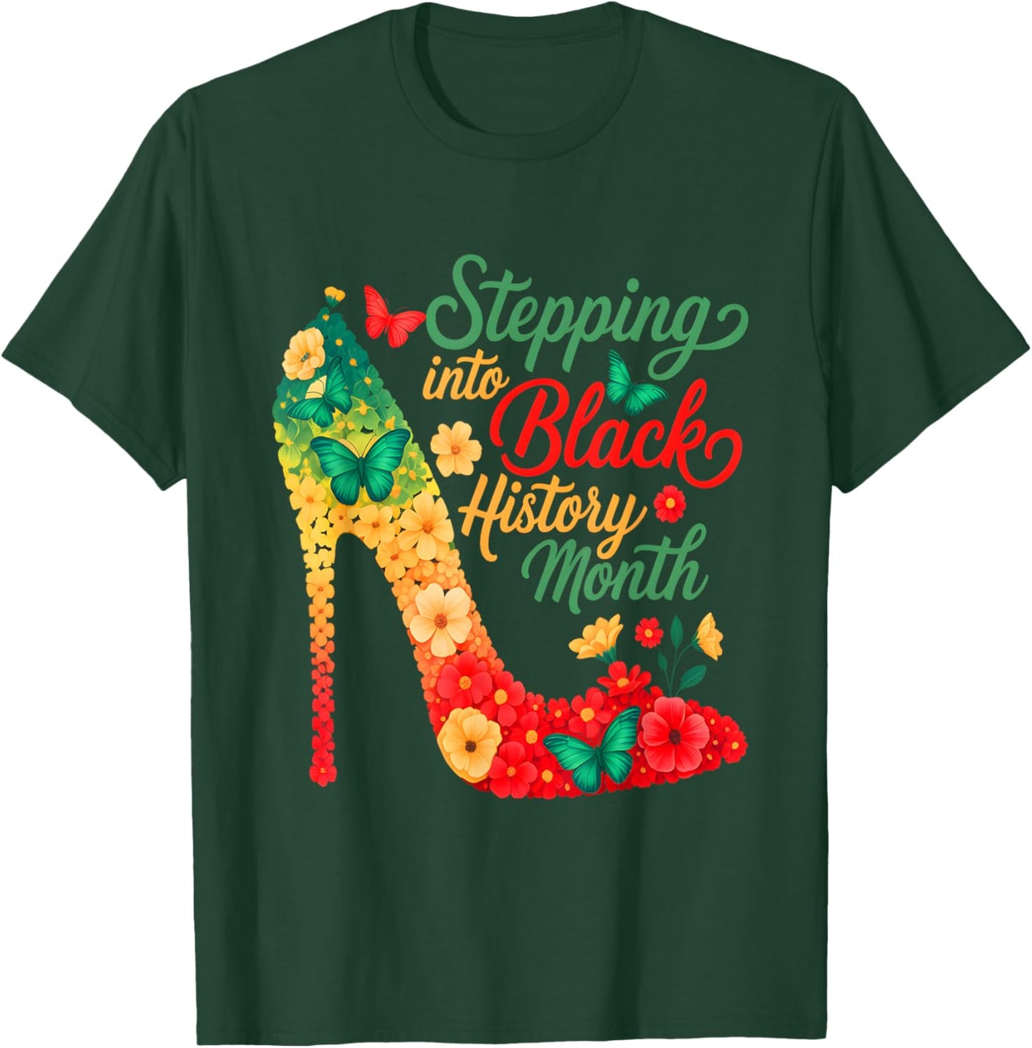 Stepping Into Black History Month High Heels Girls T-Shirt - T-Shirt | Forest