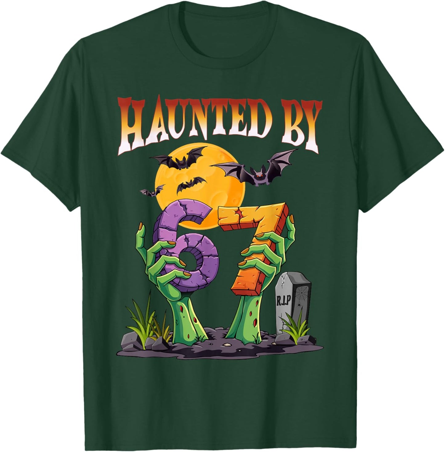 Haunted by 67 Meme Halloween Spooky Six Seven T-Shirt - T-Shirt | Forest