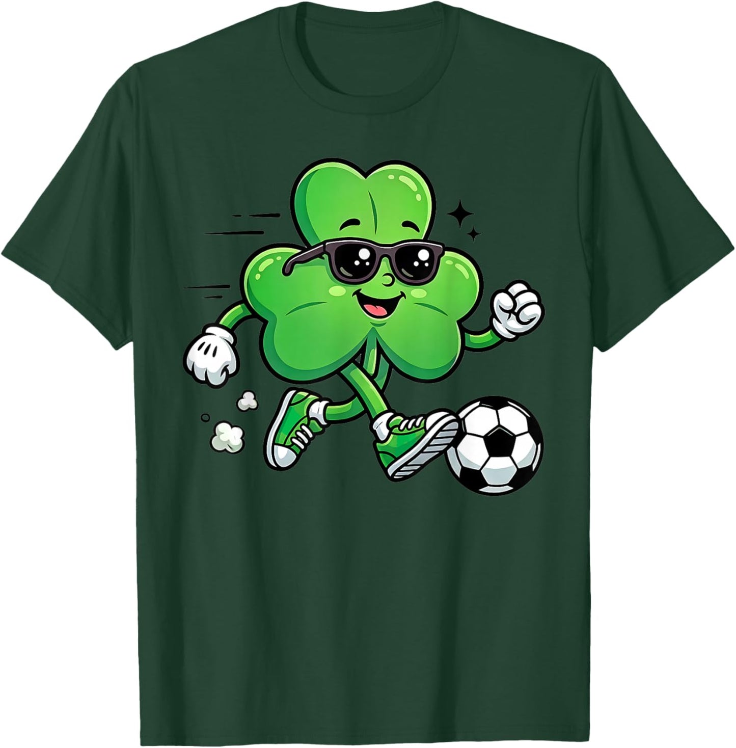 Cool Shamrock Soccer Player St Patricks Day Irish Football T-Shirt - T-Shirt | Forest