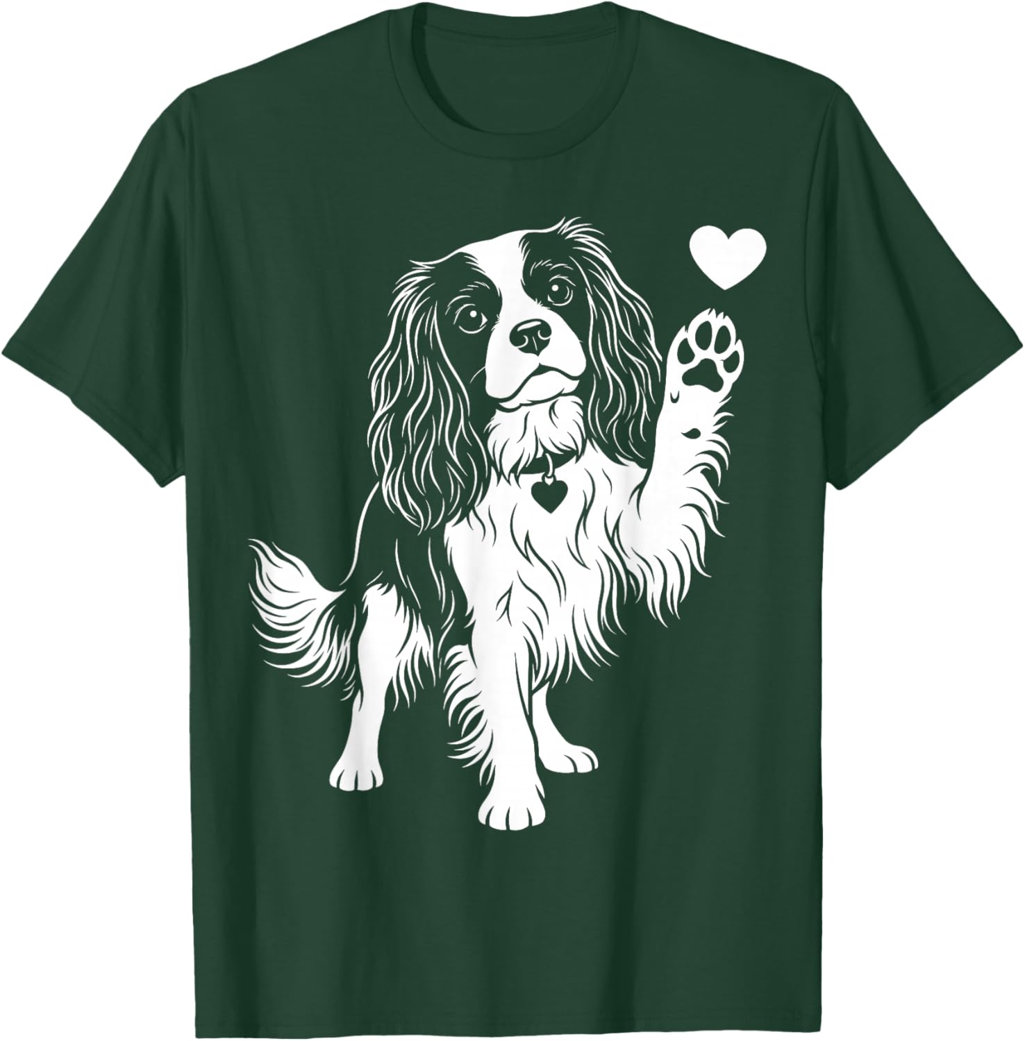 Cute Cavalier King Charles Spaniel Heart T-Shirt - T-Shirt | Forest