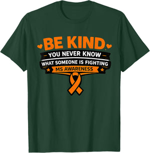 March Multiple Sclerosis Awareness Month Heart I Wear Orange T-Shirt - T-Shirt | Forest