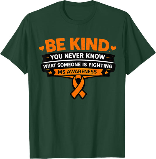 March Multiple Sclerosis Awareness Month Heart I Wear Orange T-Shirt - T-Shirt | Forest