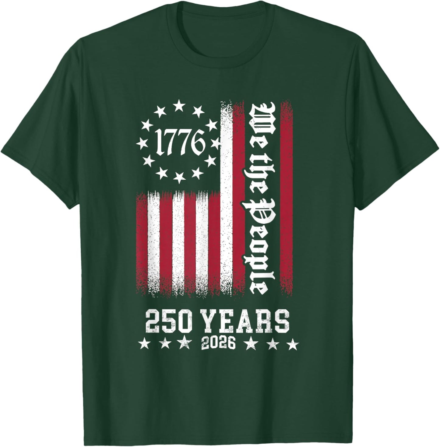 Vintage USA Flag 250th Anniversary Independence Day Freedom T-Shirt - T-Shirt | Forest
