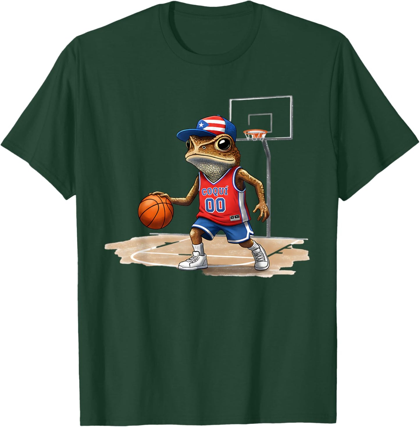 Puerto Rico Patriotic Flag Boricua Fun Basketball T-Shirt - T-Shirt | Forest