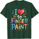 I Love to Finger Paint Couples Art Teacher Finger Painting T-Shirt - T-Shirt | Forest