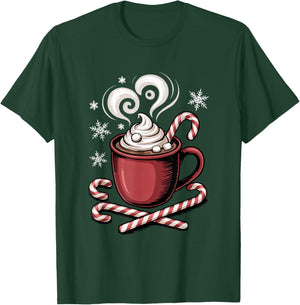 Hot Cocoa Cozy Christmas Candy Cane Lover Hot Chocolate T-Shirt - T-Shirt | Forest