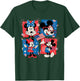 Disney Mickey & Minnie Americana 4th of July Grid USA 250th T-Shirt - T-Shirt | Forest