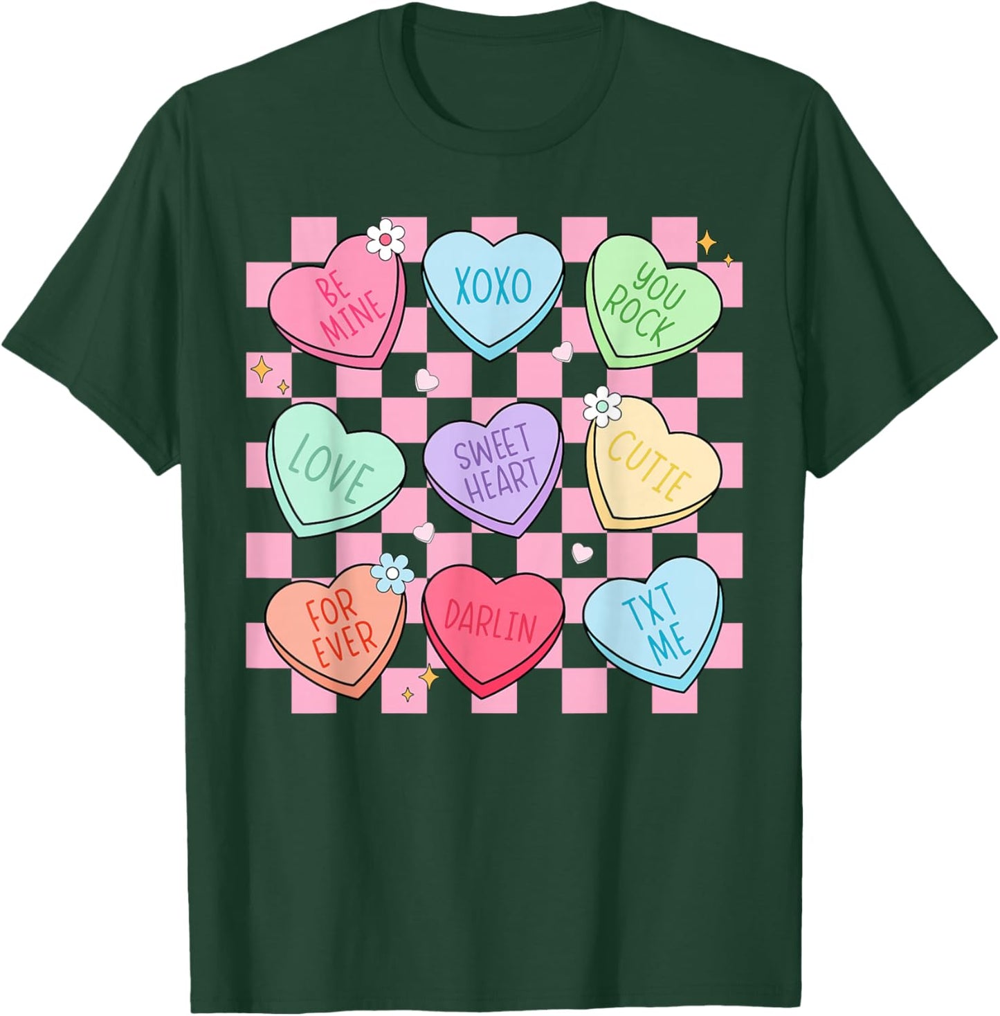 Valentines Day Hearts Candy Be Mine Valentine Women Men Kids T-Shirt - T-Shirt | Forest