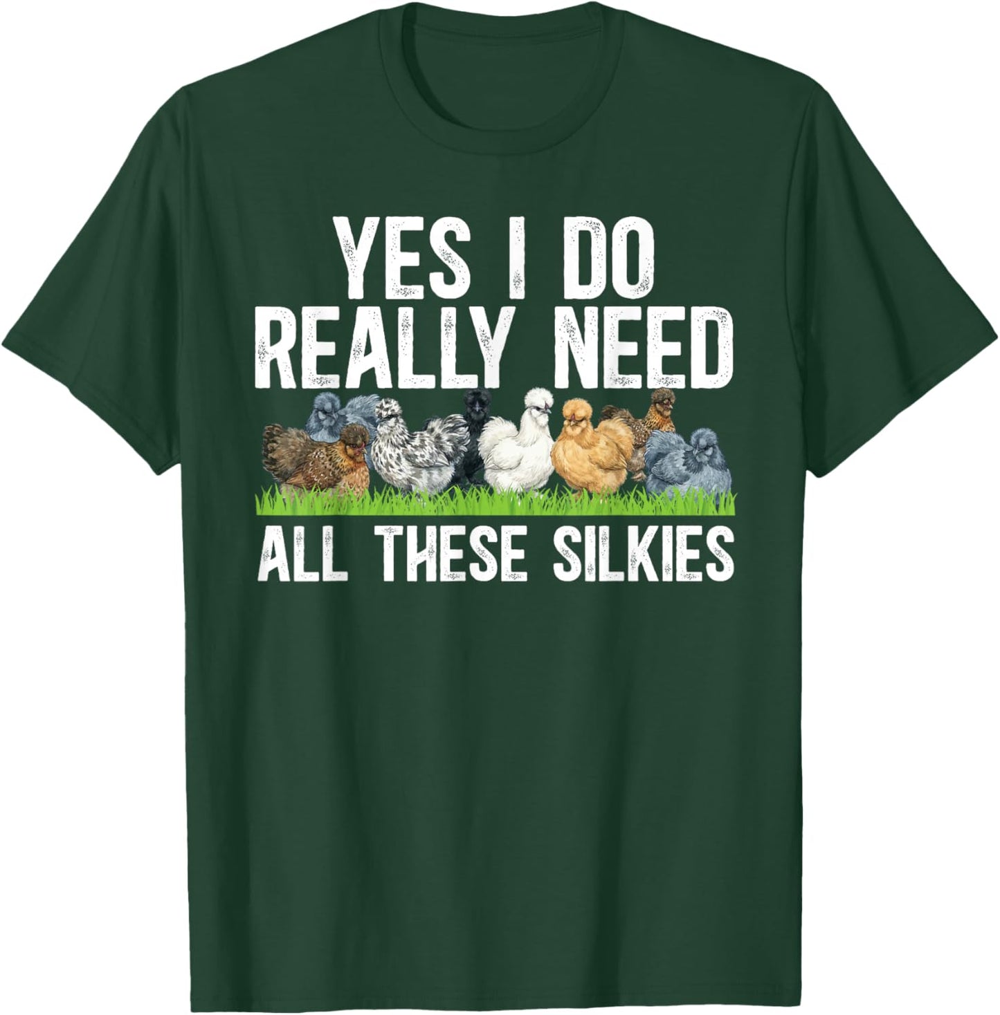 Silkie Chicken Lover Funny Silkie Owner Silkie Chicken Mom T-Shirt - T-Shirt | Forest