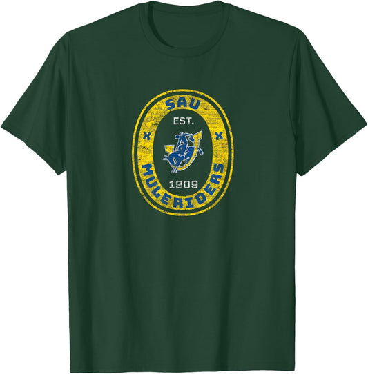 Southern Arkansas SAU Muleriders Retro Crest Seal T-Shirt - T-Shirt | Forest