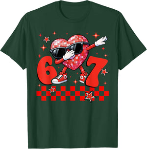 Valentines Day Funny 67 Dab Disco Heart Meme Boys Girls Kids T-Shirt - T-Shirt | Forest