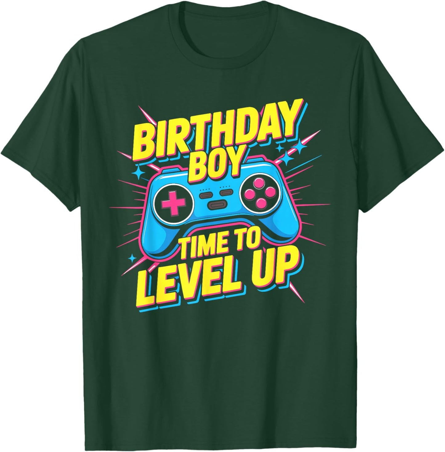 Birthday Boy Time to Level Up Video Game Birthday T-Shirt - T-Shirt | Forest