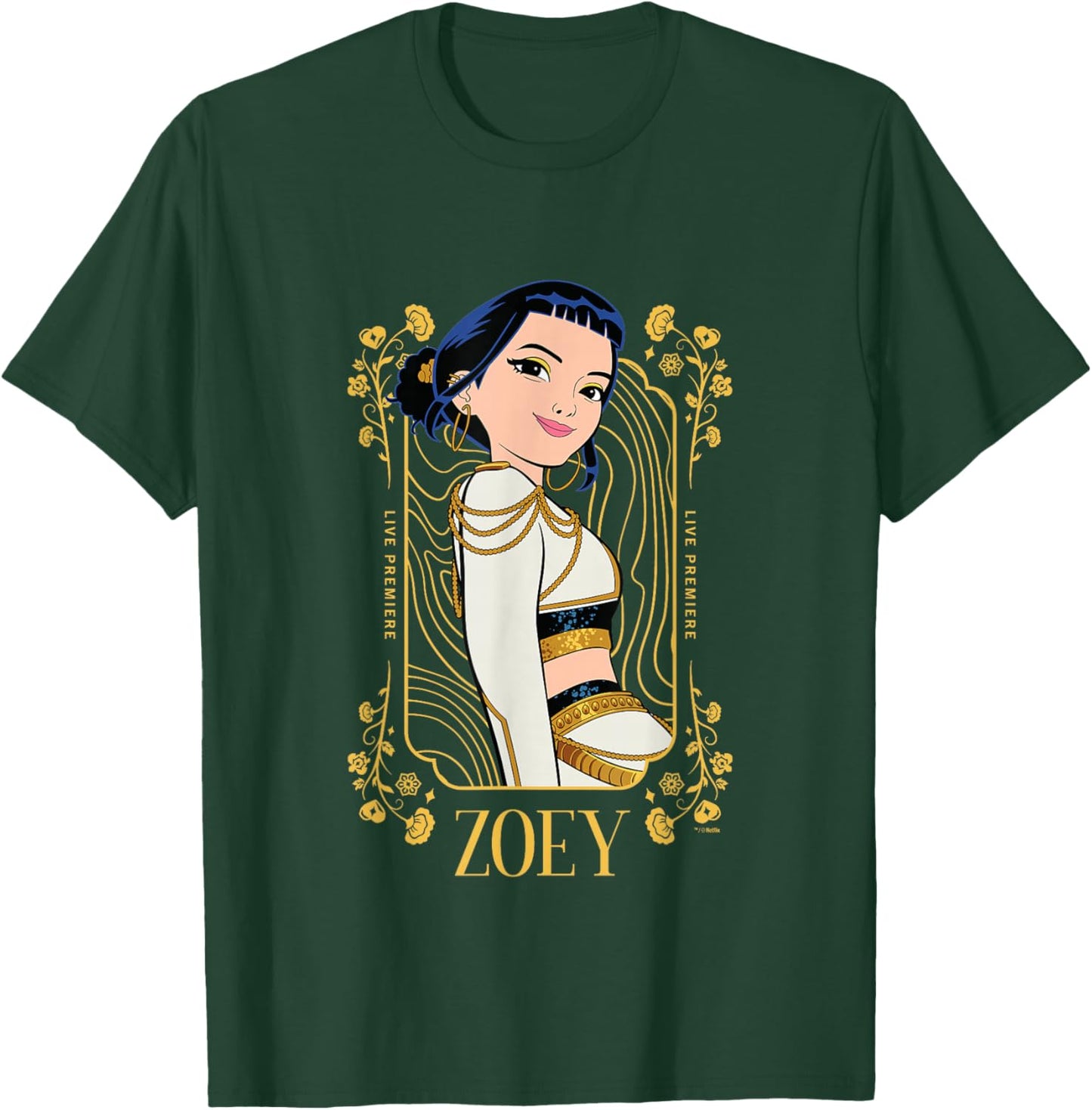 Kpop Demon Hunters Golden Zoey Officially Licensed T-Shirt - T-Shirt | Forest