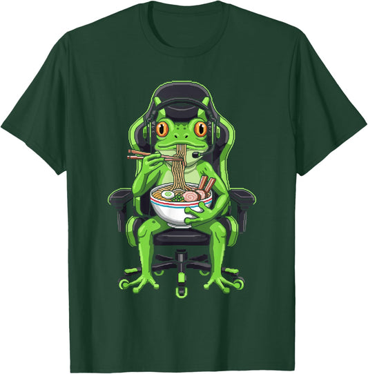 Cool Gaming Japanese Style Shirt Boys Fun Gamer Frog T-Shirt - T-Shirt | Forest