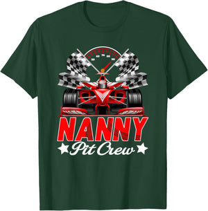 Nanny Pit Crew Racing Family Race Car Birthday Boy T-Shirt - T-Shirt | Forest