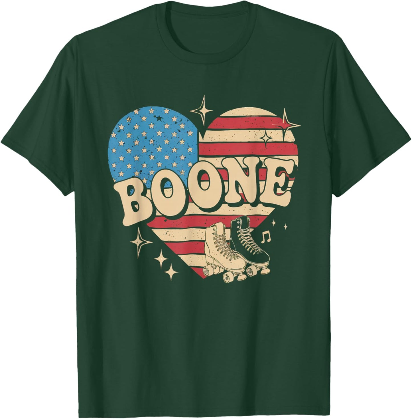 Boone Name American Flag 80's Vintage NC Retro T-Shirt - T-Shirt | Forest