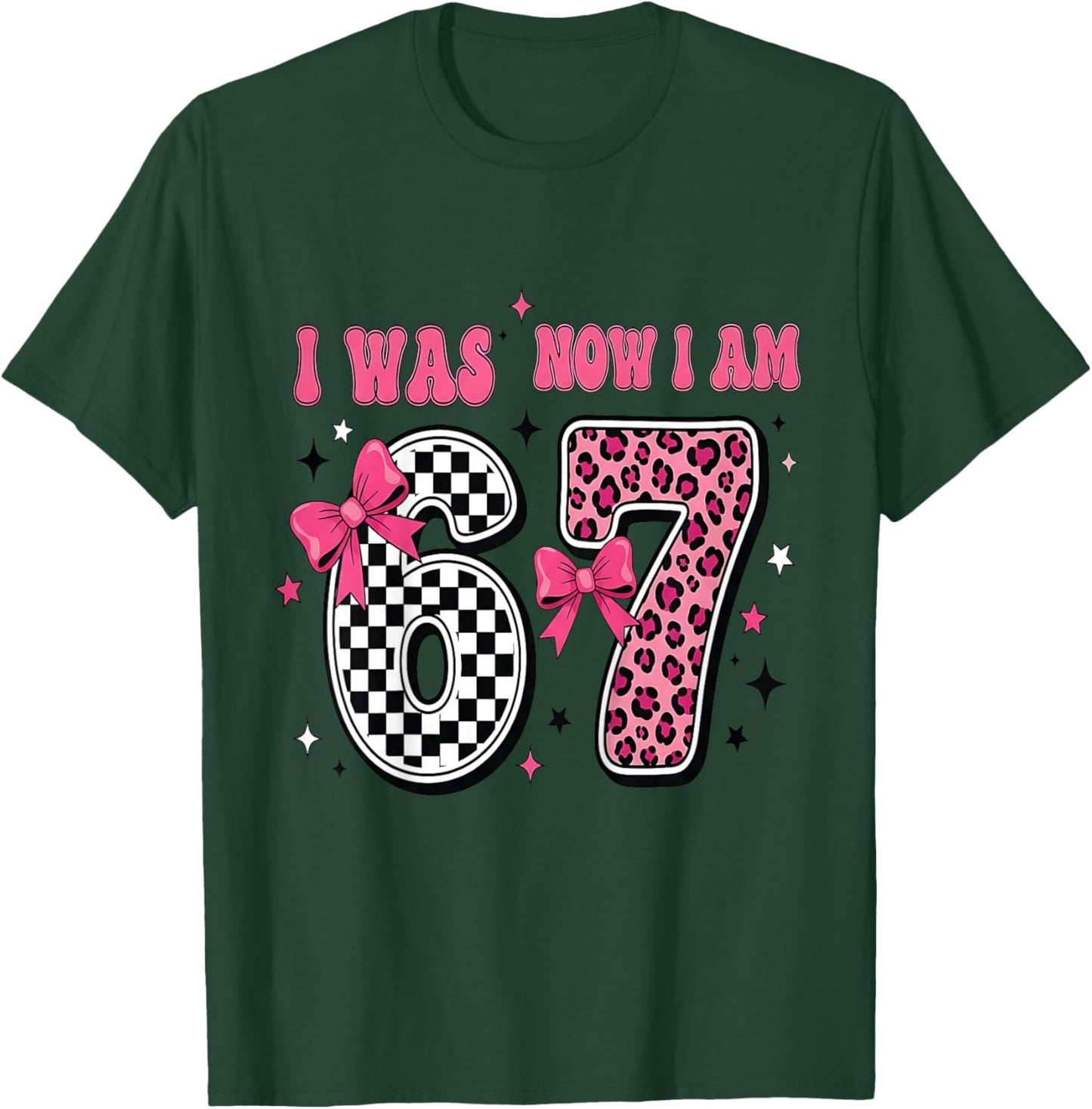 7 Year Old Birthday Girl I was 6 Now I'm 7 67 7th Birthday T-Shirt - T-Shirt | Forest