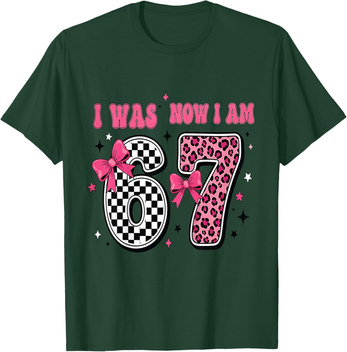7 Year Old Birthday Girl I was 6 Now I'm 7 67 7th Birthday T-Shirt - T-Shirt | Forest