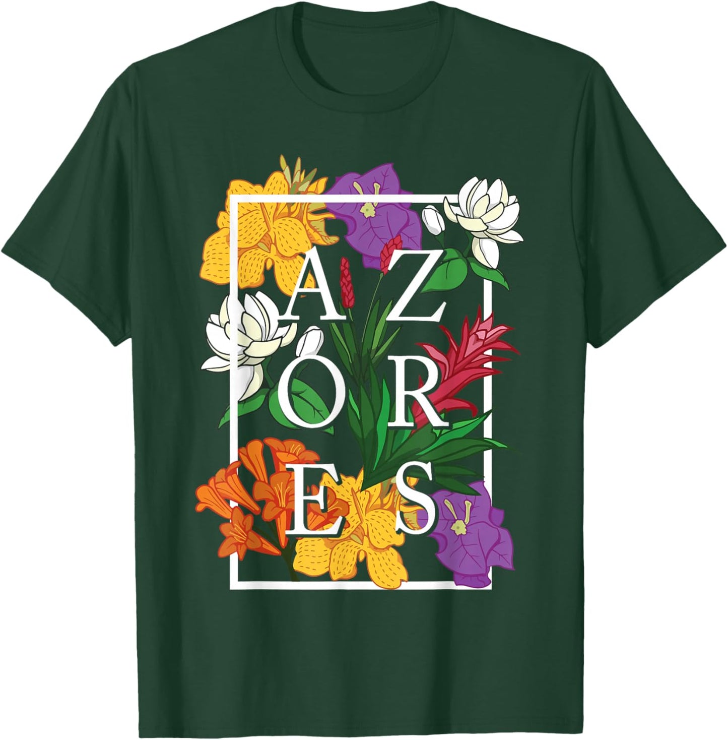 Azores Sao Miguel Faial Wildflower Pride Floral T-Shirt - T-Shirt | Forest