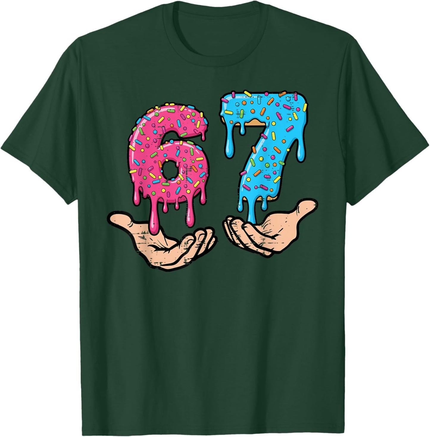 6 7 Meme Hands Drip Funny 67 Gen Alpha Slang Kids Boys Youth T-Shirt - T-Shirt | Forest