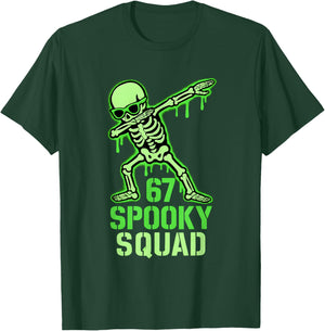 67 Meme Halloween Skeleton 6 7 Brainrot Six Seven Kids Boys T-Shirt - T-Shirt | Forest