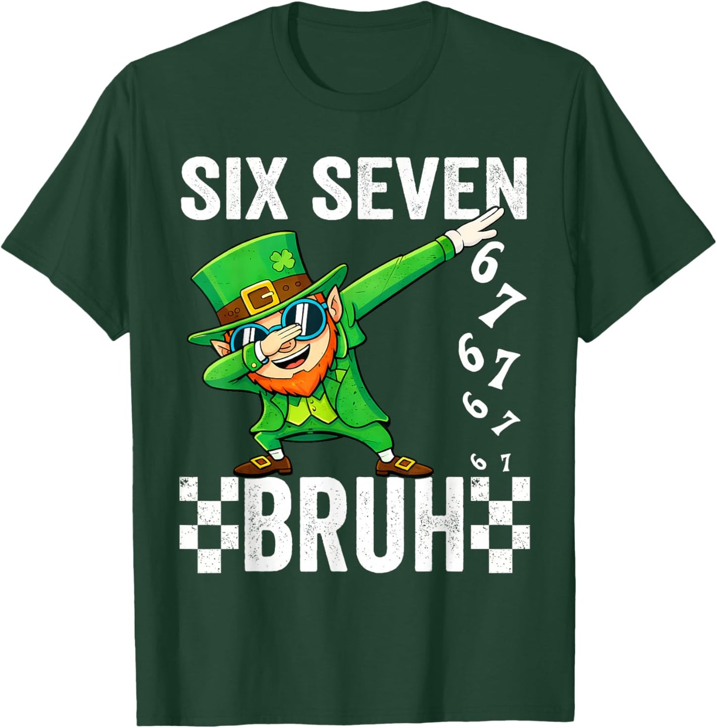 Six Seven Bruh Leprechaun 67 Meme St Patrick's Day Boys Girl T-Shirt - T-Shirt | Forest