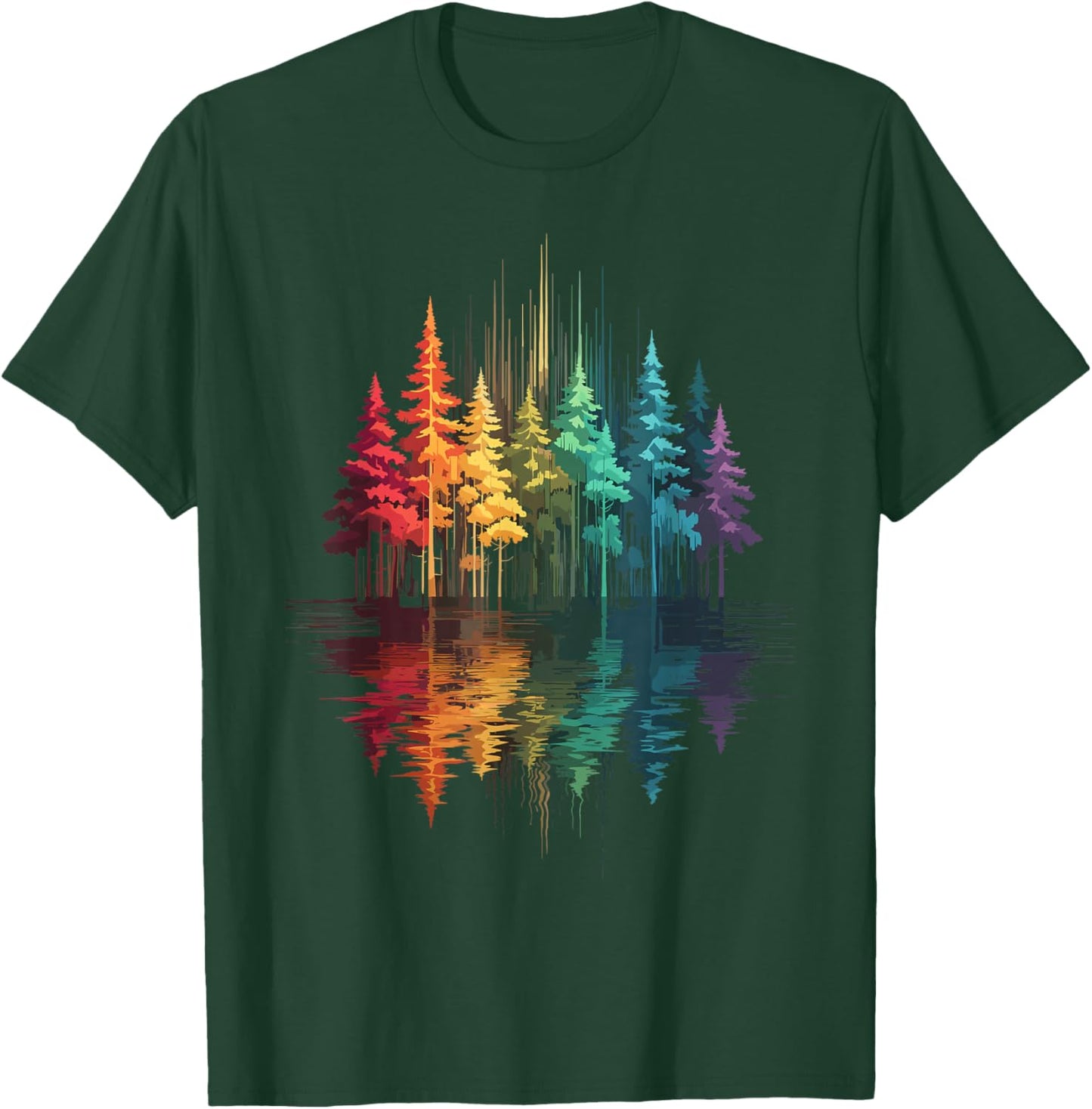 Trees & Nature Reflection, Outdoor, Forest & Wildlife T-Shirt - T-Shirt | Forest