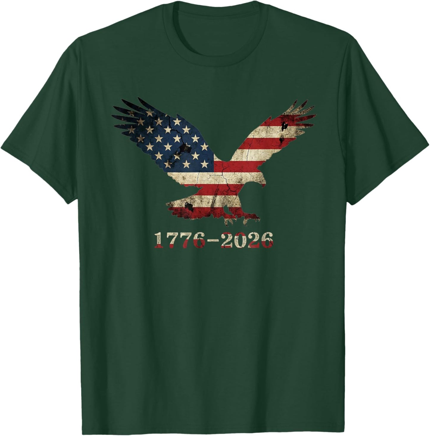 250 Years Patriotic Eagle American Flag Design T-Shirt - T-Shirt | Forest