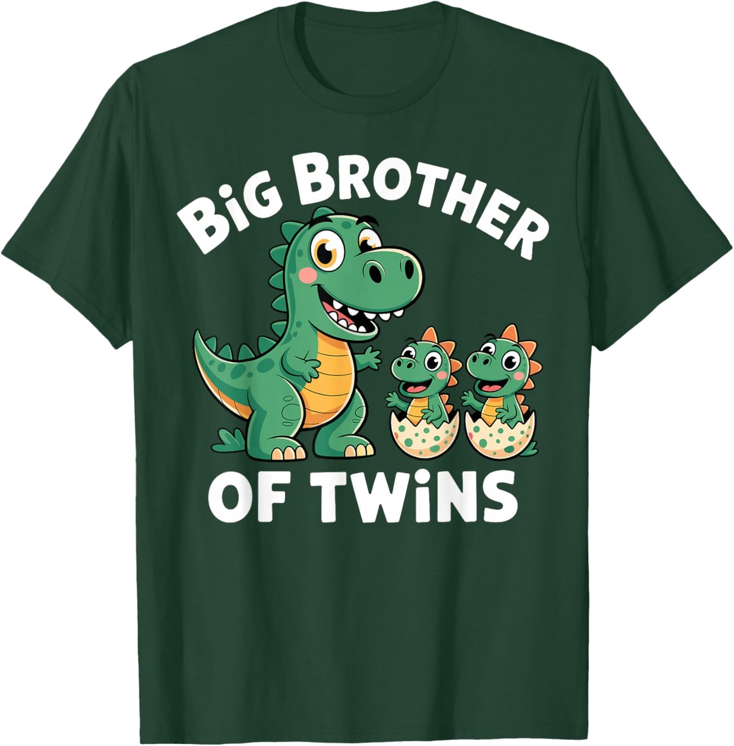 I'm Going to Be A Big Brother of Twins Dinosaur T-Shirt - T-Shirt | Forest