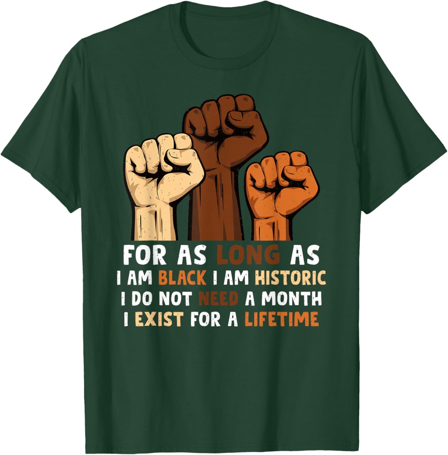 for As Long As Im Black Im Historic Black History Month T-Shirt - T-Shirt | Forest