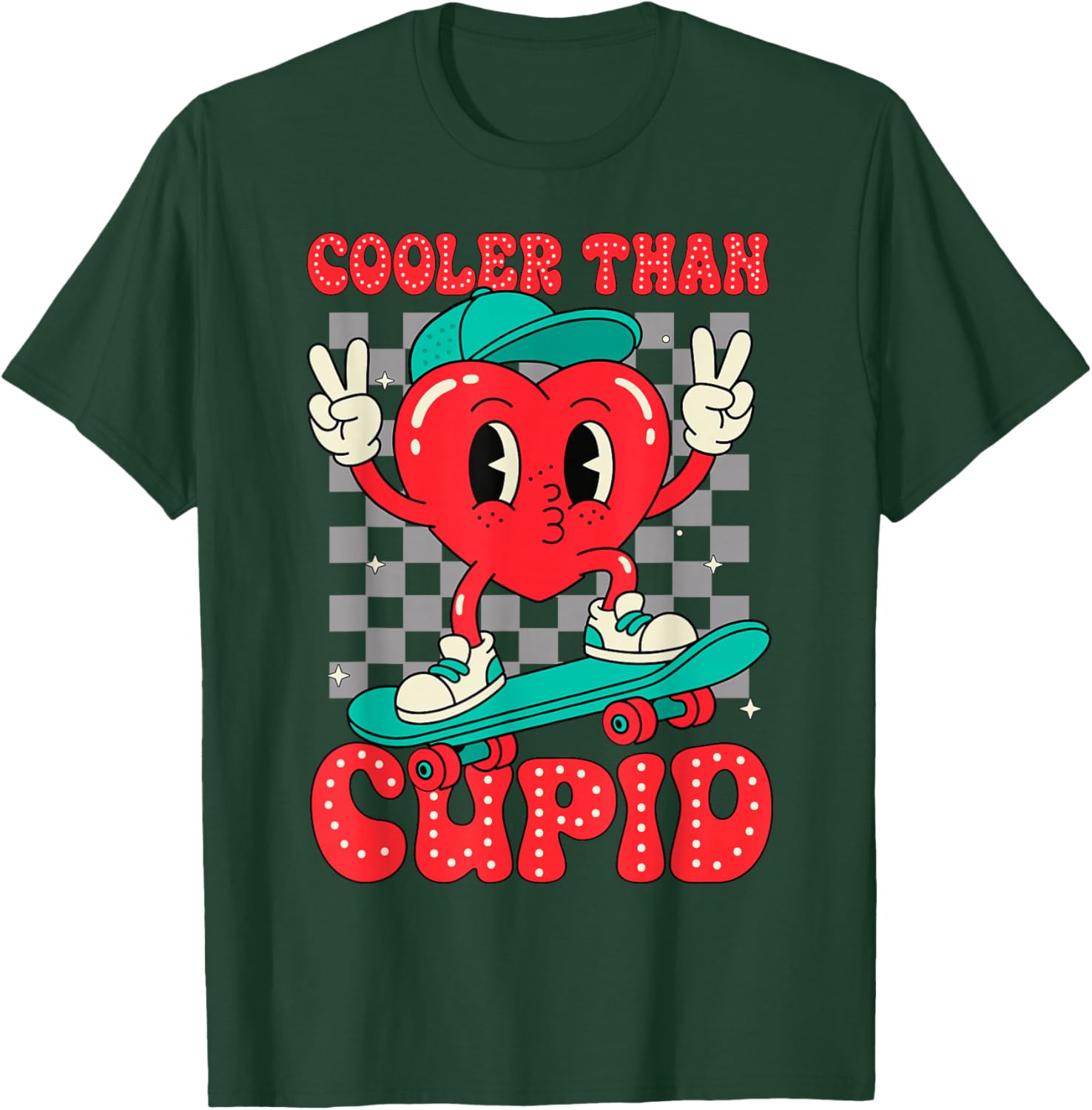 Cooler Than Cupid Valentines Day for Teens Kids Boys Girls T-Shirt - T-Shirt | Forest