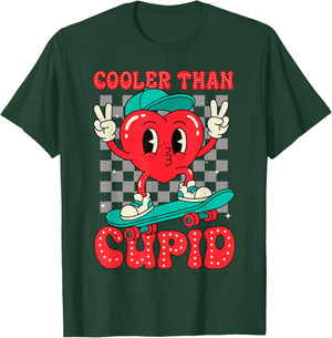 Cooler Than Cupid Valentines Day for Teens Kids Boys Girls T-Shirt - T-Shirt | Forest