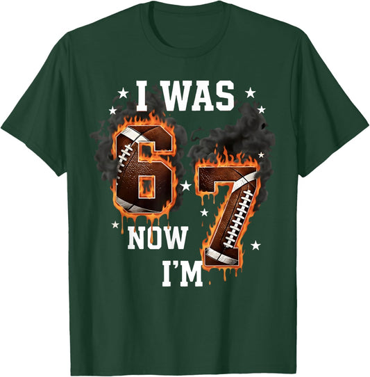 I was 6 Now I'm 7 Old Football Drip 7th Birthday Boy T-Shirt - T-Shirt | Forest
