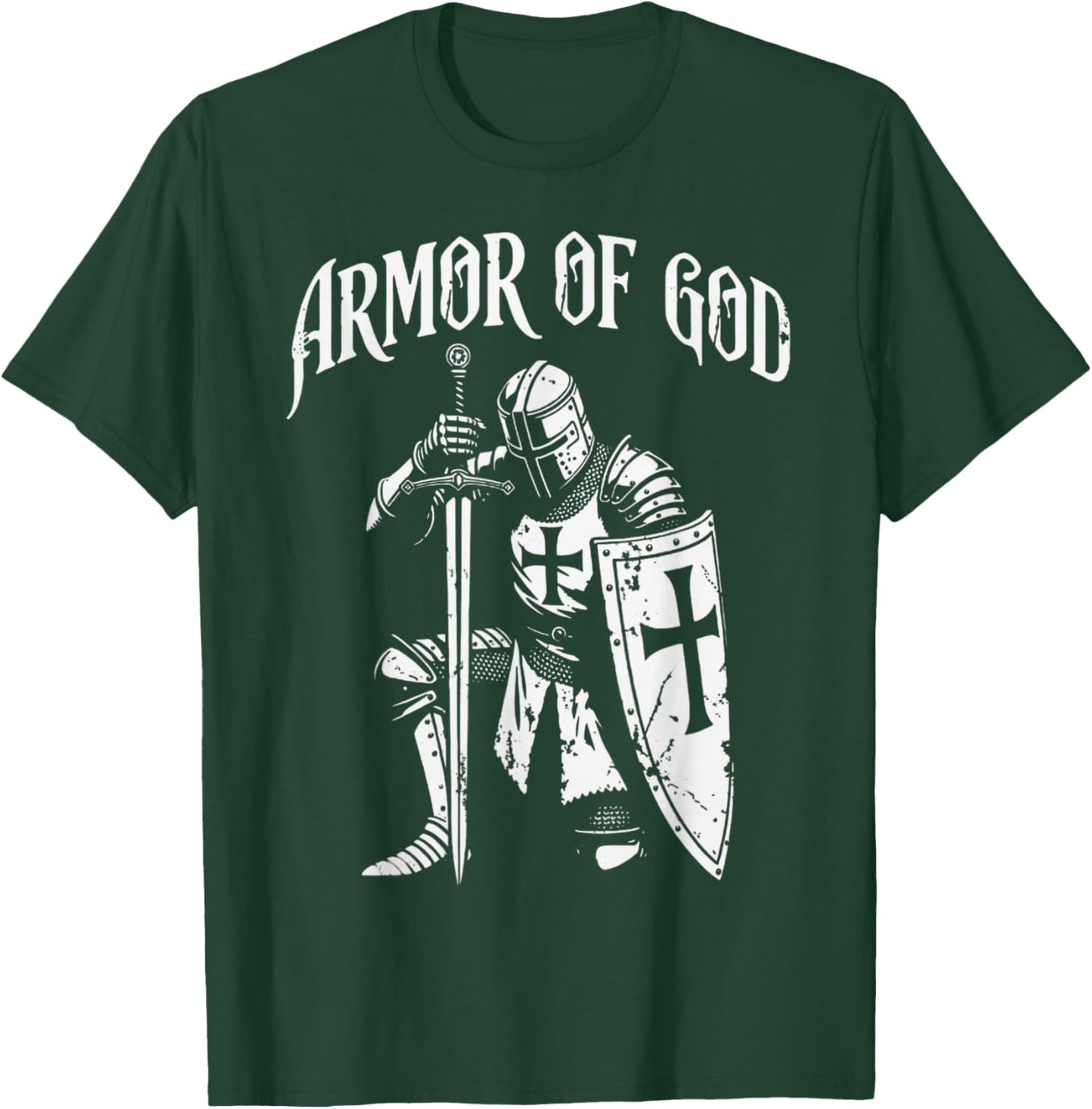 Vintage Christian Knight Armor of God T-Shirt - T-Shirt | Forest
