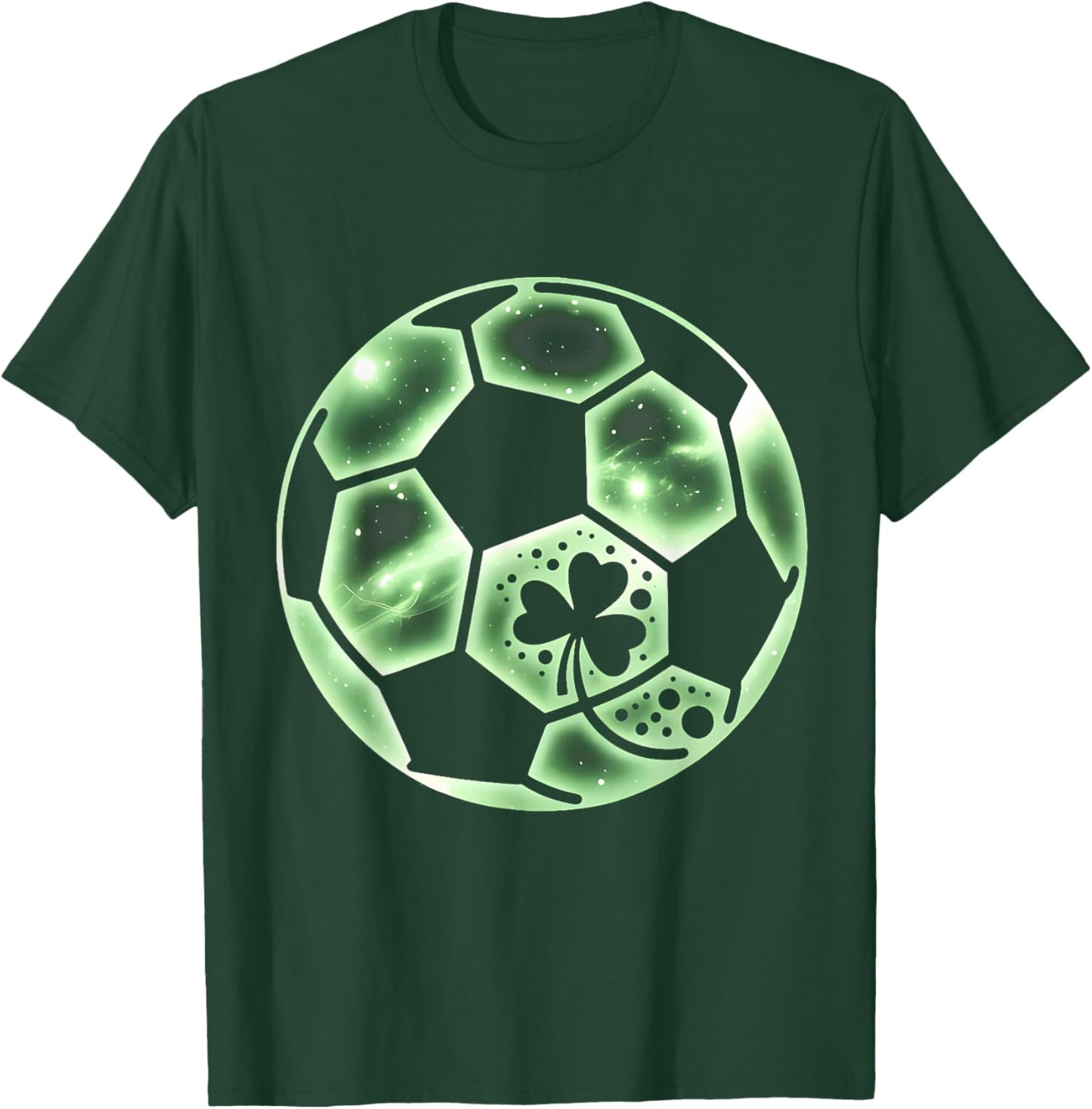 Soccer Irish Shamrock Lucky Clover St Patricks Day Boys Men T-Shirt - T-Shirt | Forest