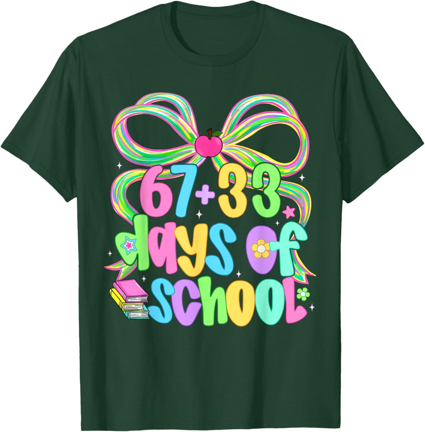 67 33 Days of School Shirts Kids Girls 100th Day of School T-Shirt - T-Shirt | Forest