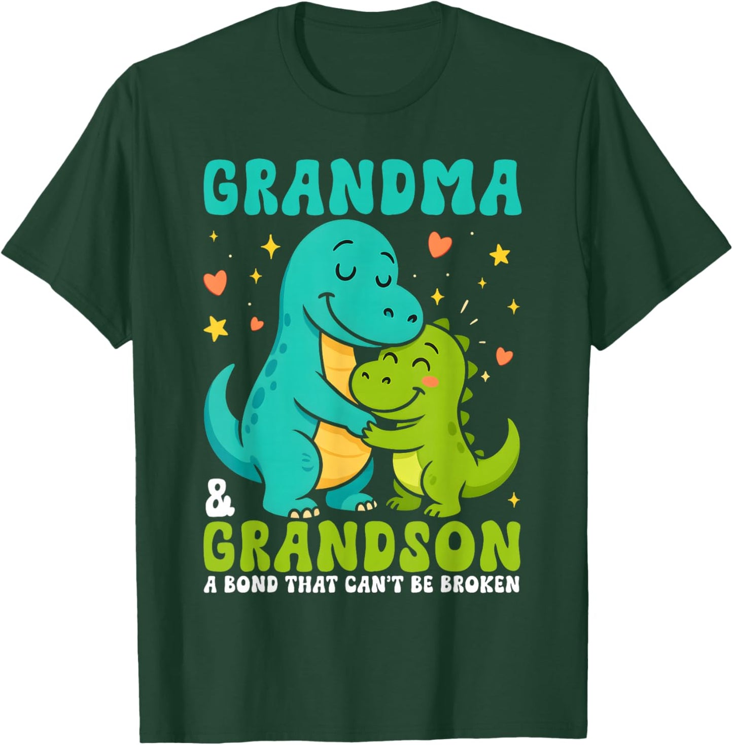 Grandma and Grandson Dinosaur A Bond That Cant Be Broken T-Shirt - T-Shirt | Forest