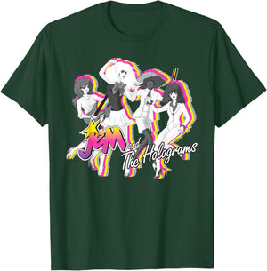 Jem and The Holograms Full Band Colorful Layered Silhouettes T-Shirt - T-Shirt | Forest