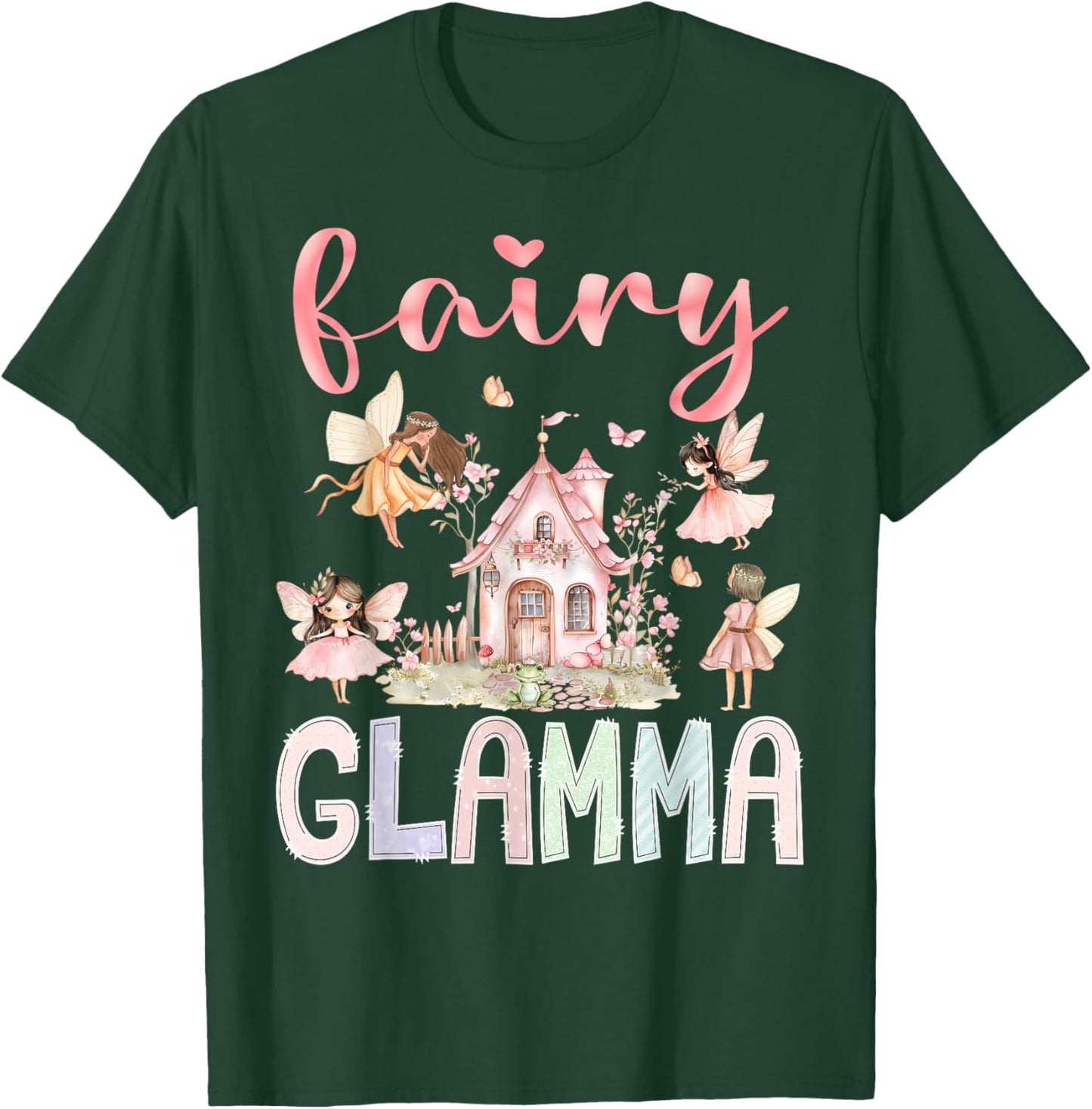 Fairy Glamma Magical Floral Funny Birthday Girl Fairytale T-Shirt - T-Shirt | Forest