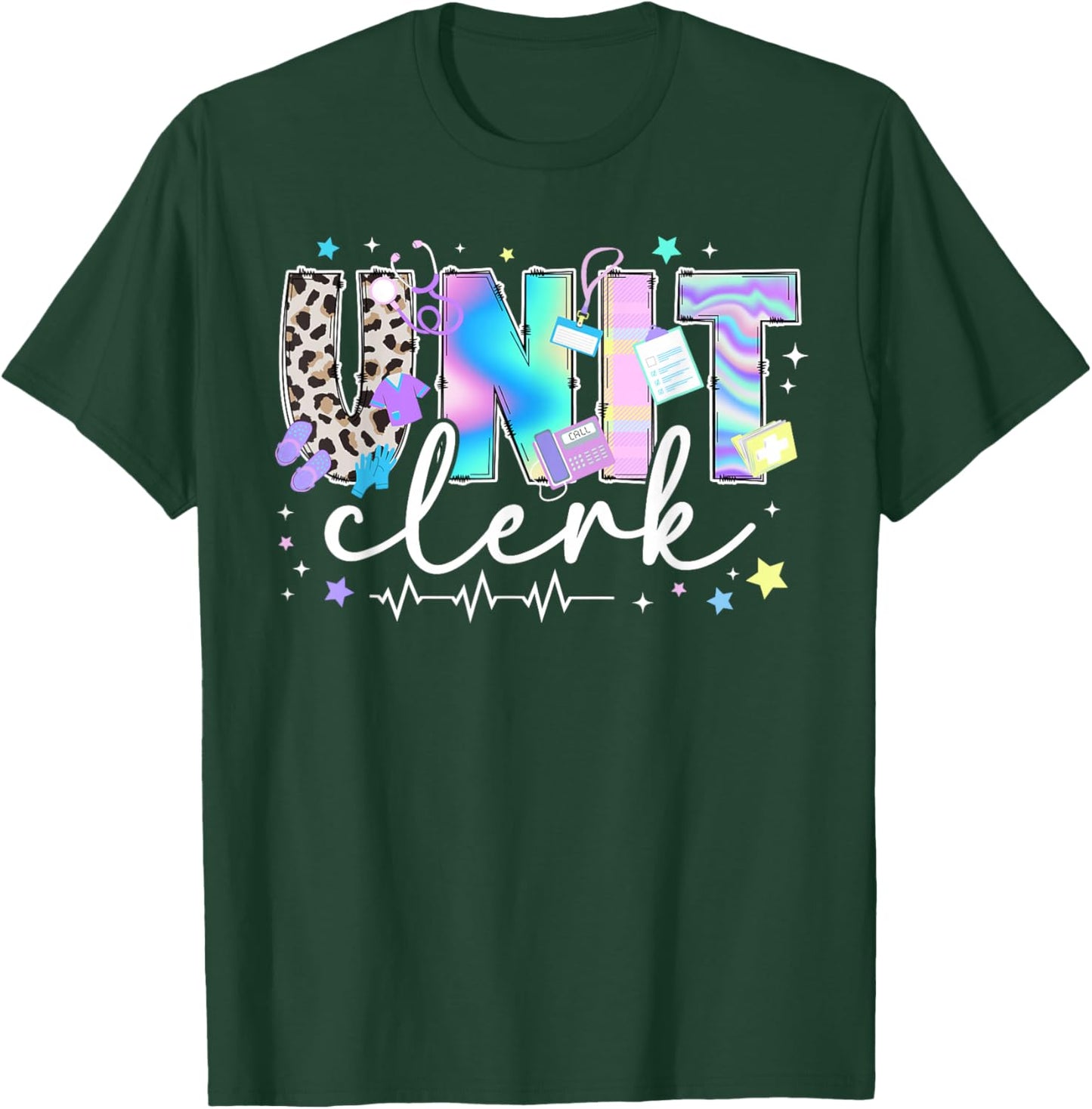 Unit Clerk Appreciation Unit Clerks Leopard T-Shirt - T-Shirt | Forest