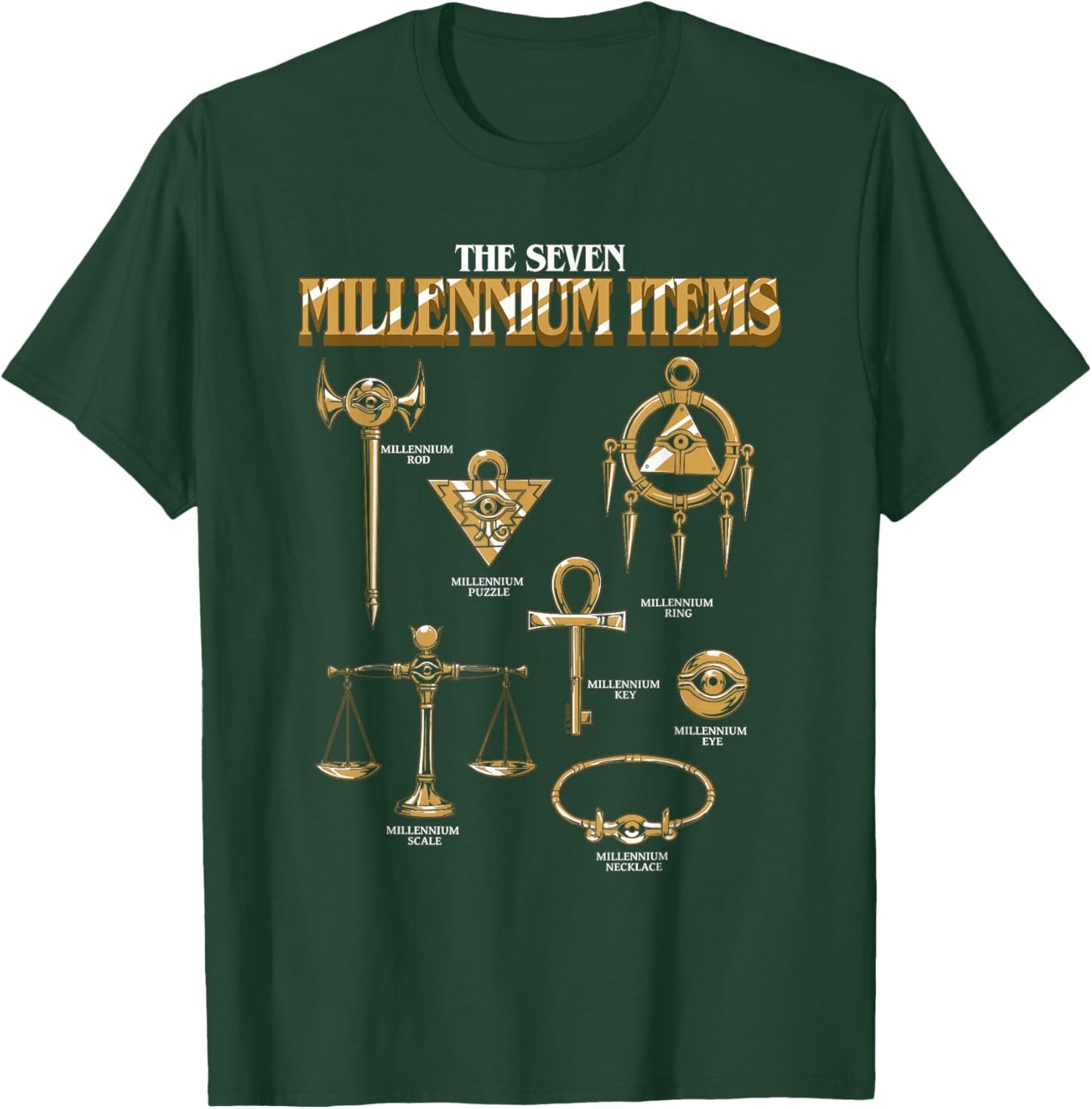 Yu-Gi-Oh! The Seven Millenium Items Chart Anime T-Shirt - T-Shirt | Forest