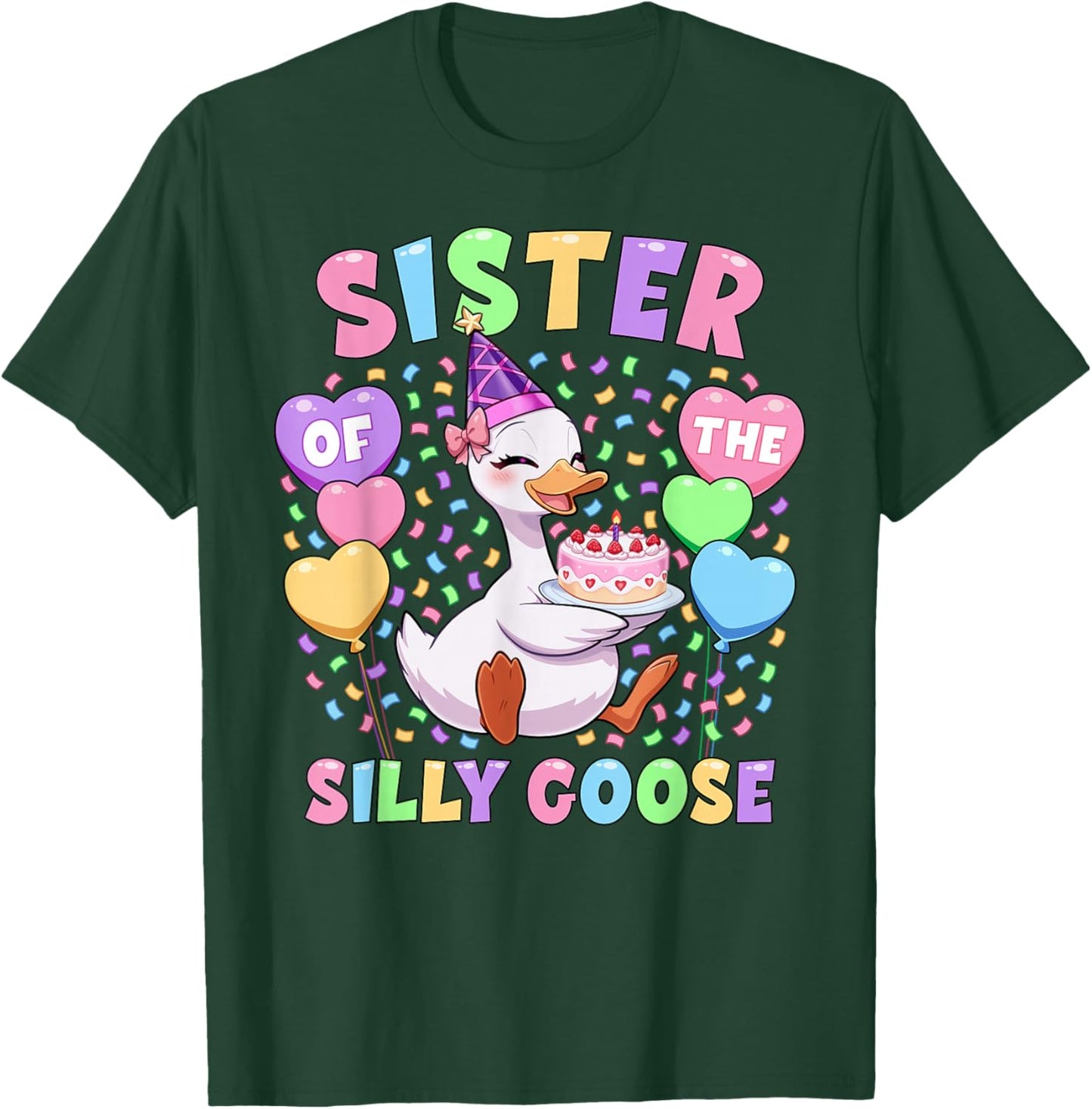 Sister of The Silly Goose First Birthday Matching Family T-Shirt - T-Shirt | Forest