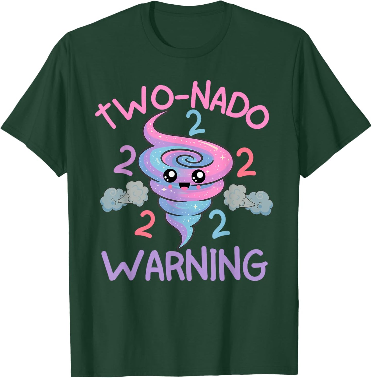 Two Nado Warning 2nd Birthday Funny Tornado Party T-Shirt - T-Shirt | Forest