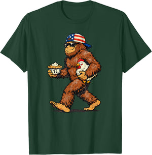 Sasquatch Chicken Pie Funny Pi Day T-Shirt - T-Shirt | Forest