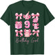Cute Axolotl 9th Birthday Girl Pink Coquette Bow 9 Year Old T-Shirt - T-Shirt | Forest