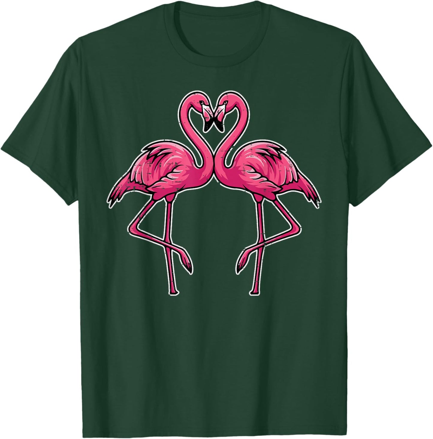 Valentines Day Flamingo Heart Cute Love Bird Women Men Kids T-Shirt - T-Shirt | Forest